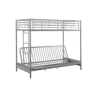 Vente-unique Hochbett mit Schlafsofa - 90 x 190 cm - Metall - Silberfarben - MODULO IV  