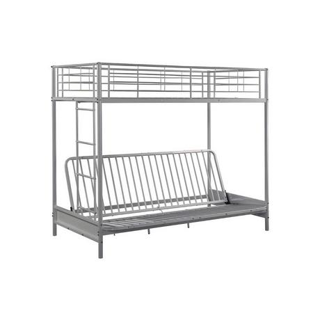 Vente-unique Hochbett mit Schlafsofa - 90 x 190 cm - Metall - Silberfarben - MODULO IV  