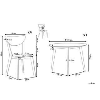 Beliani Esszimmer Set aus MDF-Platte Skandinavisch ROXBY  