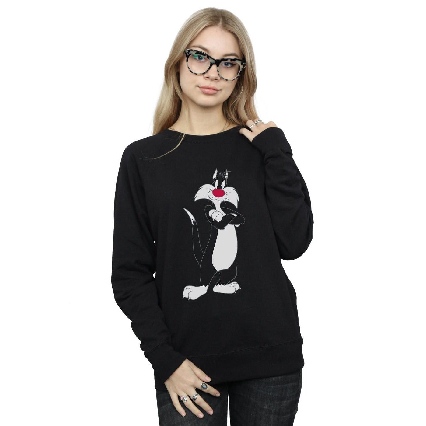 LOONEY TUNES Sylvester the Cat Sweatshirt Col Rond  