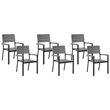 Set di 6 sedie en Legno plastico Industriale COMO