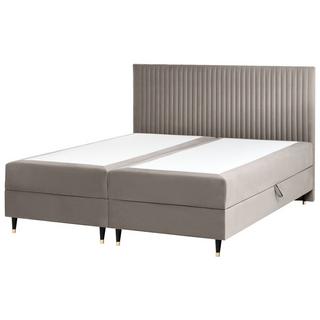 Beliani Boxspringbett mit Stauraum aus Samtstoff Skandinavisch DAME  