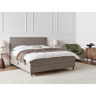Beliani Boxspringbett mit Stauraum aus Samtstoff Skandinavisch DAME  