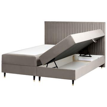 Boxspringbett mit Stauraum aus Samtstoff Skandinavisch DAME
