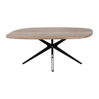 Vente-unique Table à manger 8 personnes en bois d'acacia et métal - Naturel et noir - LIVIANI  