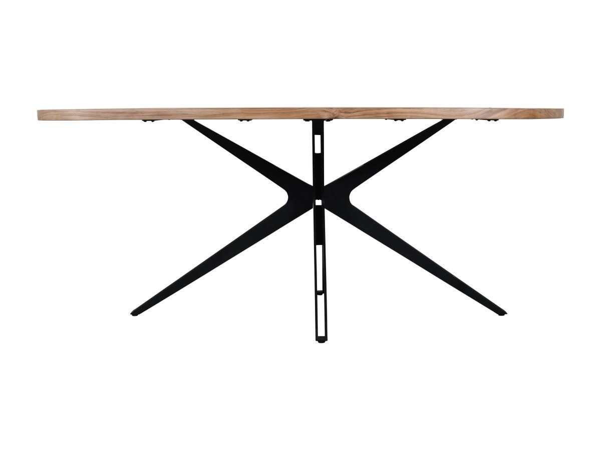 Vente-unique Table à manger 8 personnes en bois d'acacia et métal - Naturel et noir - LIVIANI  