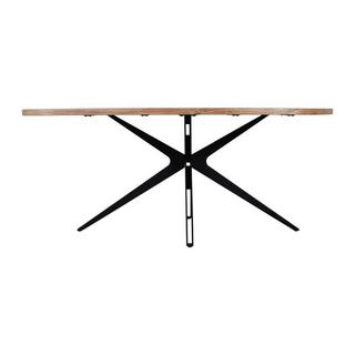 Vente-unique Table à manger 8 personnes en bois d'acacia et métal - Naturel et noir - LIVIANI  