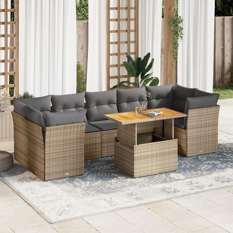 VidaXL set di divani da giardino Polirattan  