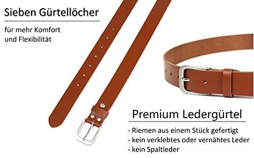Only-bags.store  Ledergürtel, Gürtel, 3 cm breit, Braun, 110-125 cm 