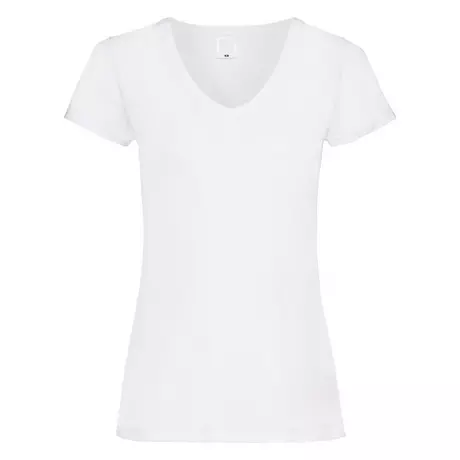 Universal Textiles  Tshirt à col V et manches courtes Blanc