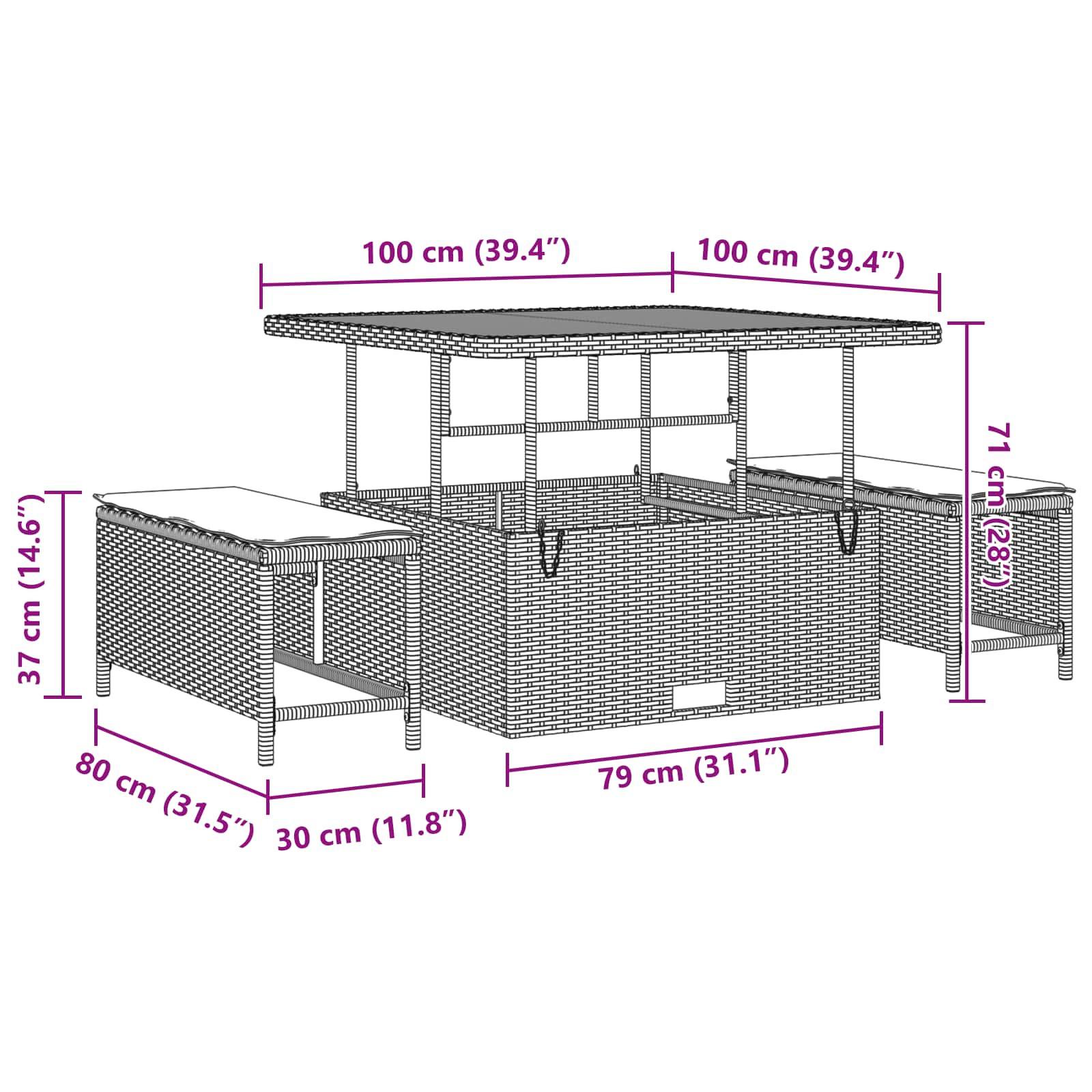 VidaXL Gartensofa-set poly-rattan  