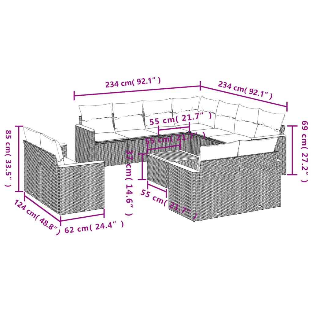 VidaXL Ensemble de canapés de jardin rotin synthétique  