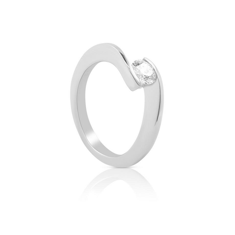 Bague Solitaire Diamant 0.50ct. or blanc 750