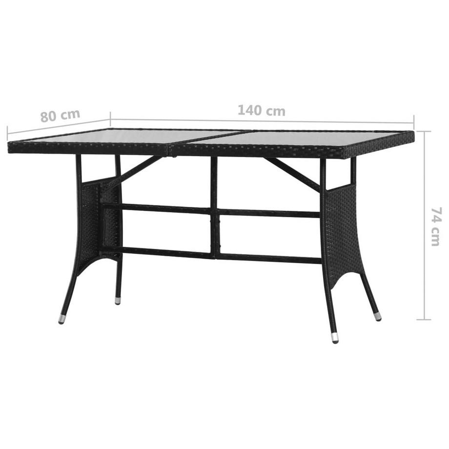 VidaXL Table de jardin rotin synthétique  