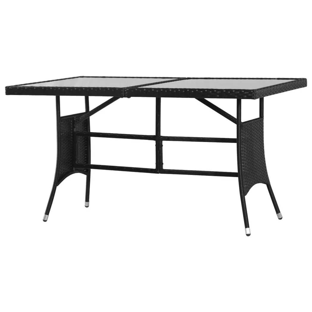 VidaXL - Gartentisch poly-rattan, One Size, Schwarz