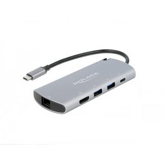 DeLock  87767 Notebook-Dockingstation & Portreplikator Kabelgebunden USB 3.2 Gen 1 (3.1 Gen 1) Type-C Grau 