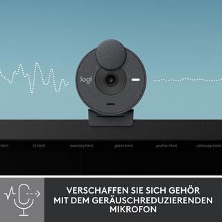 Logitech  Logitech Brio 300 Full-HD-Webcam mit kristallklarer Bildqualität (Grau) 