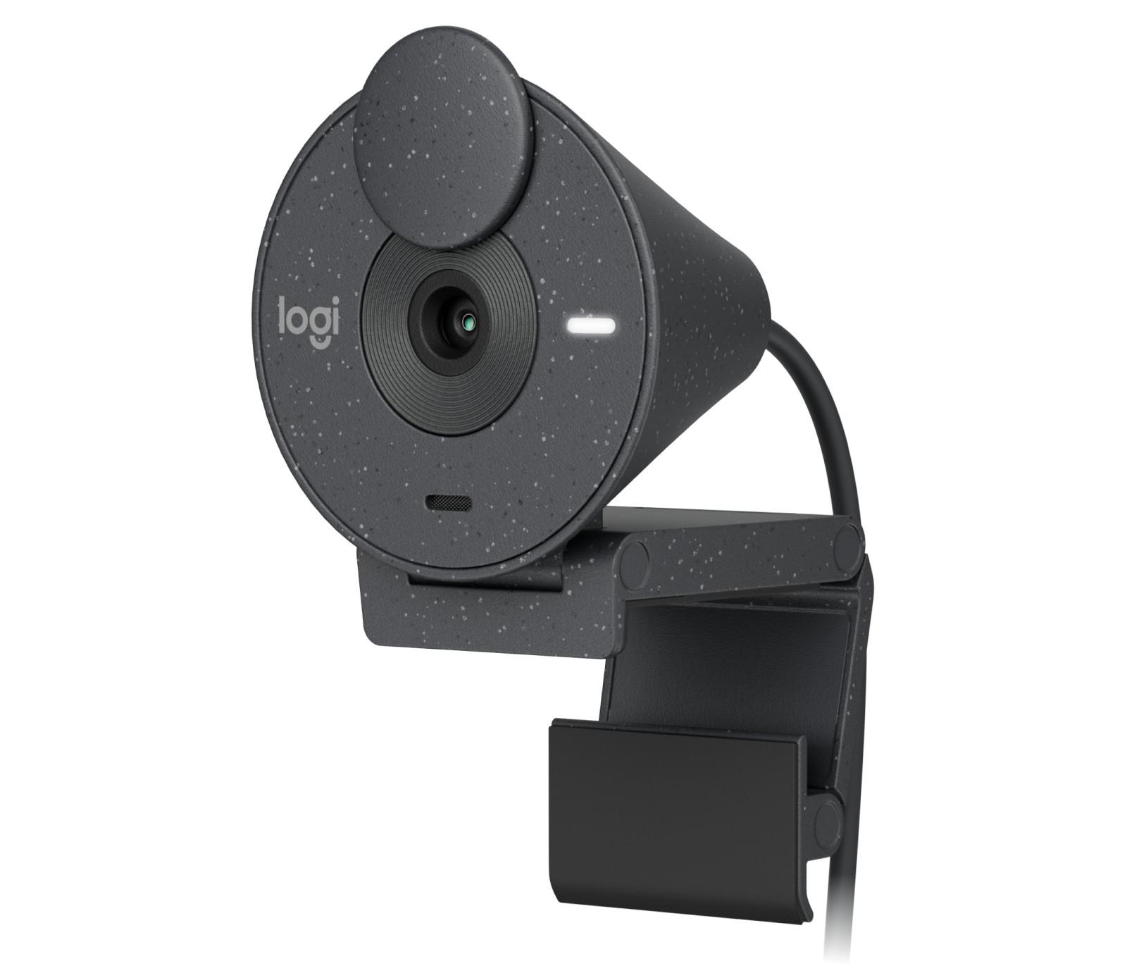 Logitech  Logitech Brio 300 Full-HD-Webcam mit kristallklarer Bildqualität (Grau) 