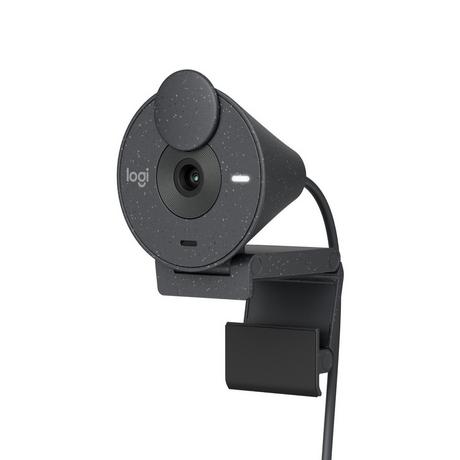 Logitech  Logitech Brio 300 Full-HD-Webcam mit kristallklarer Bildqualität (Grau) 
