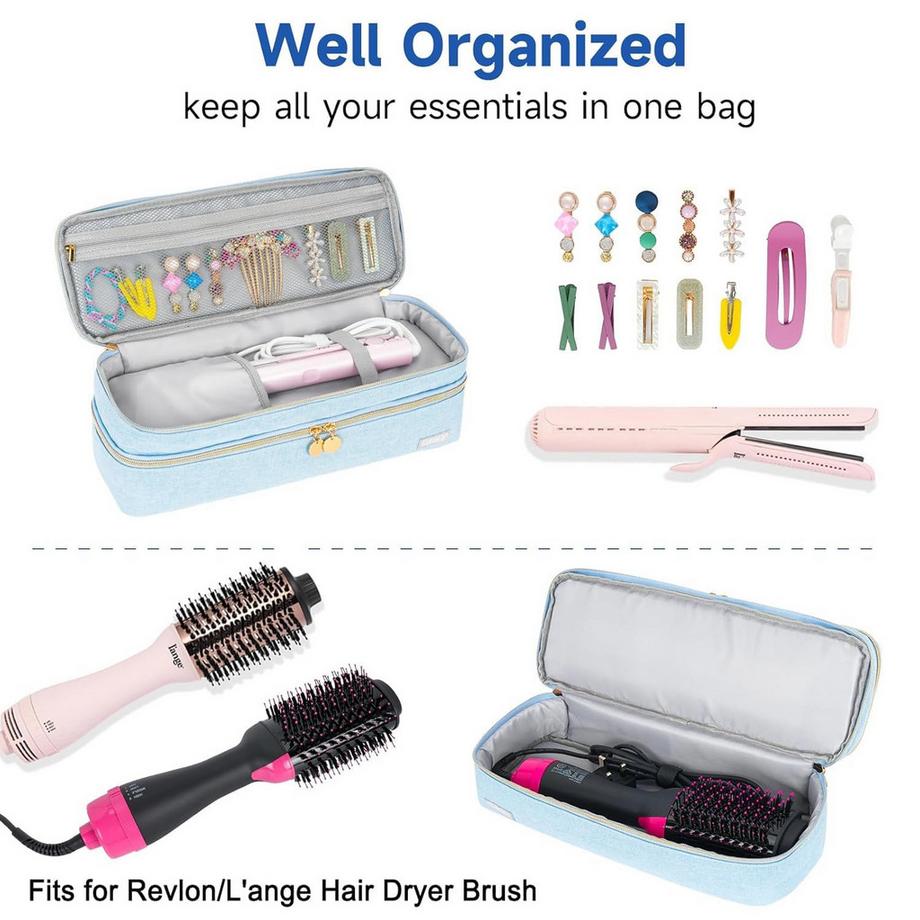 Only-bags.store  Reisetasche Haartrockner, Volumizer, Styler, Doppellagige Aufbewahrungstasche für Heißluftbürste Haartrockner, Tragetasche für Haartrockner Haarglätter 