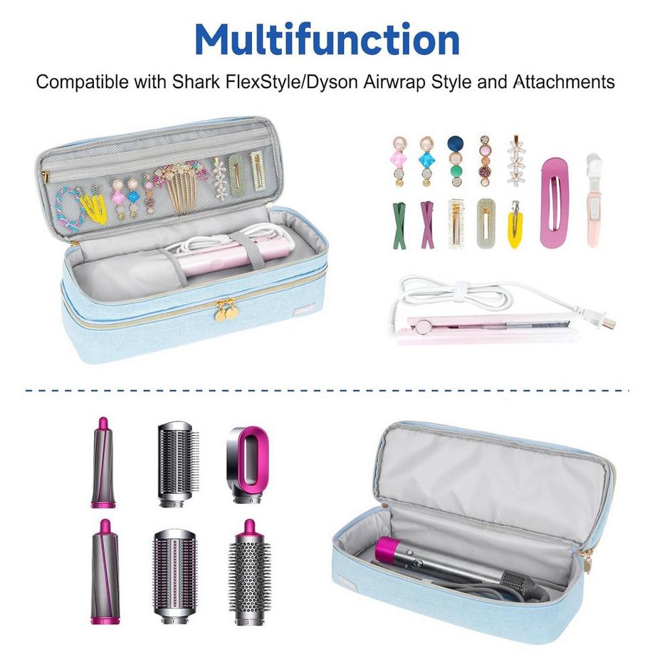 Only-bags.store  Reisetasche Haartrockner, Volumizer, Styler, Doppellagige Aufbewahrungstasche für Heißluftbürste Haartrockner, Tragetasche für Haartrockner Haarglätter 
