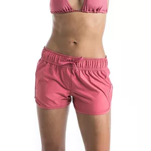 Boardshort surf femme TINI ROSE avec ceinture élastiquée et cordon de serrage