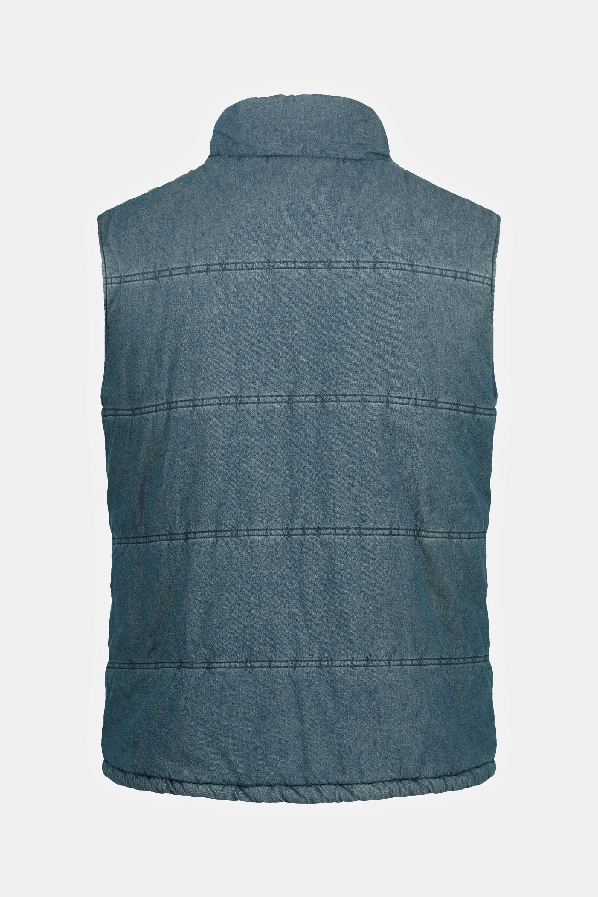 JP1880 Gilet matelassé en denim avec col montant  