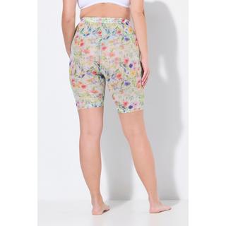 Ulla Popken  Pantaloncini in mesh con fiori 