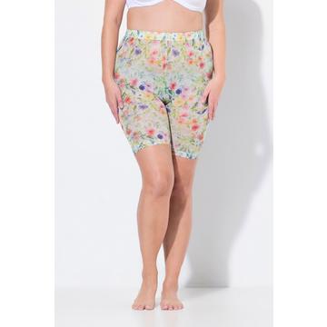 Pantaloncini in mesh con fiori