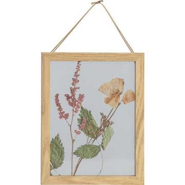 Cadre photo pot-pourri fleurs bois naturel 23x18