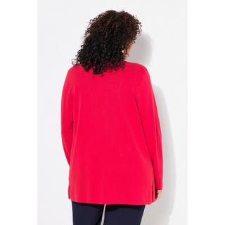 Ulla Popken Cardigan Collo a Scialle Maniche Lunghe  