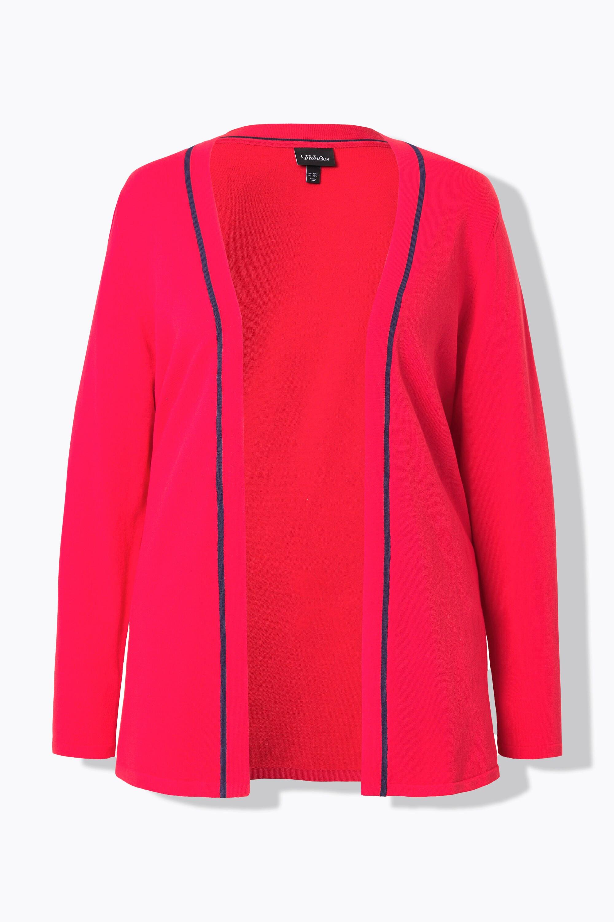 Ulla Popken Cardigan Collo a Scialle Maniche Lunghe  