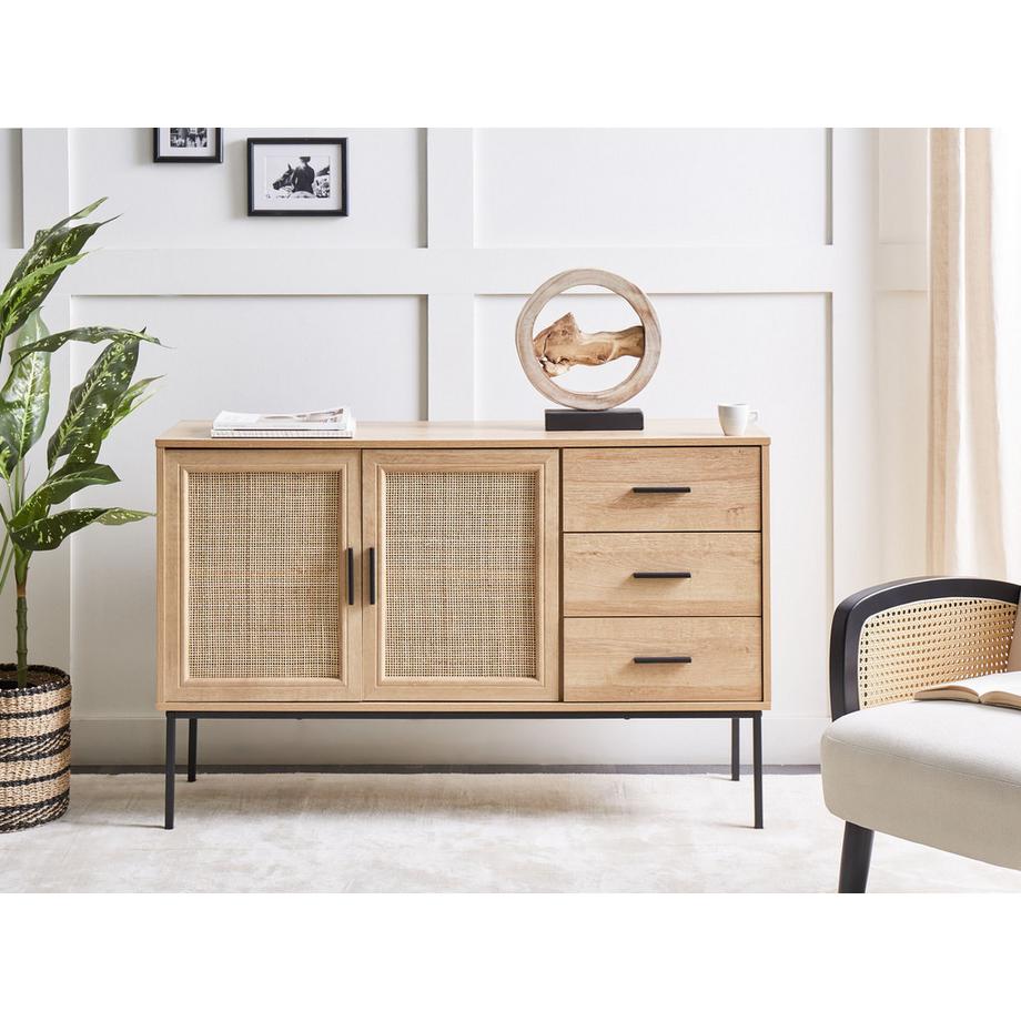 Beliani Sideboard mit 2 Türen aus Faserplatte Boho PASCO  