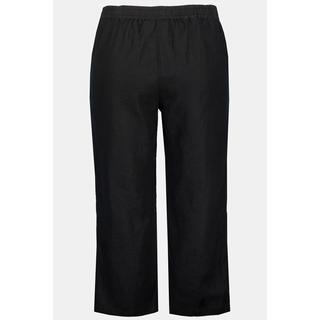 Ulla Popken  Pantaloni di lino a 7/8 naturalmente freschi con cintura elastica 