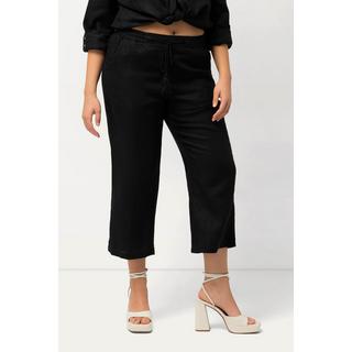 Ulla Popken  Pantaloni di lino a 7/8 naturalmente freschi con cintura elastica 