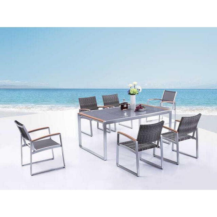 mutoni pleasure Salon de jardin Ava gris (5 pièces)  