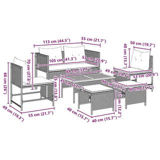 VidaXL Ensemble de canapé de jardin poly rattan  
