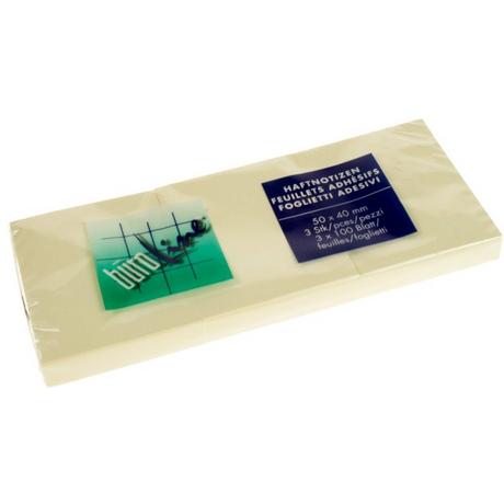 BÜROLINE BÜROLINE Haftnotizen 50x40mm 133030 gelb 3x100 Blatt  