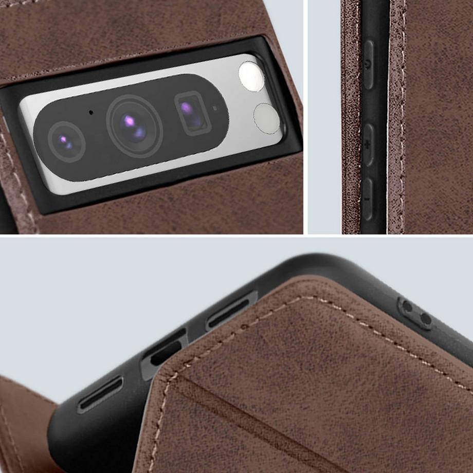 Avizar  Housse Folio Google Pixel 8 Pro Marron 