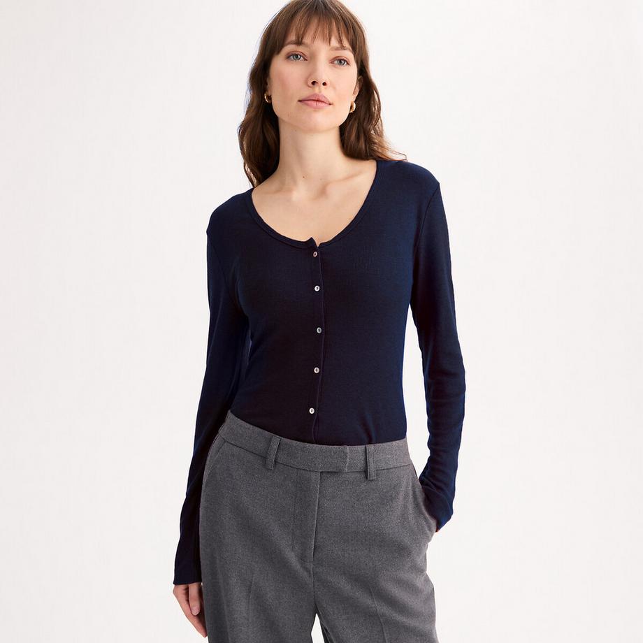 T-Shirt in Cardigan-Form