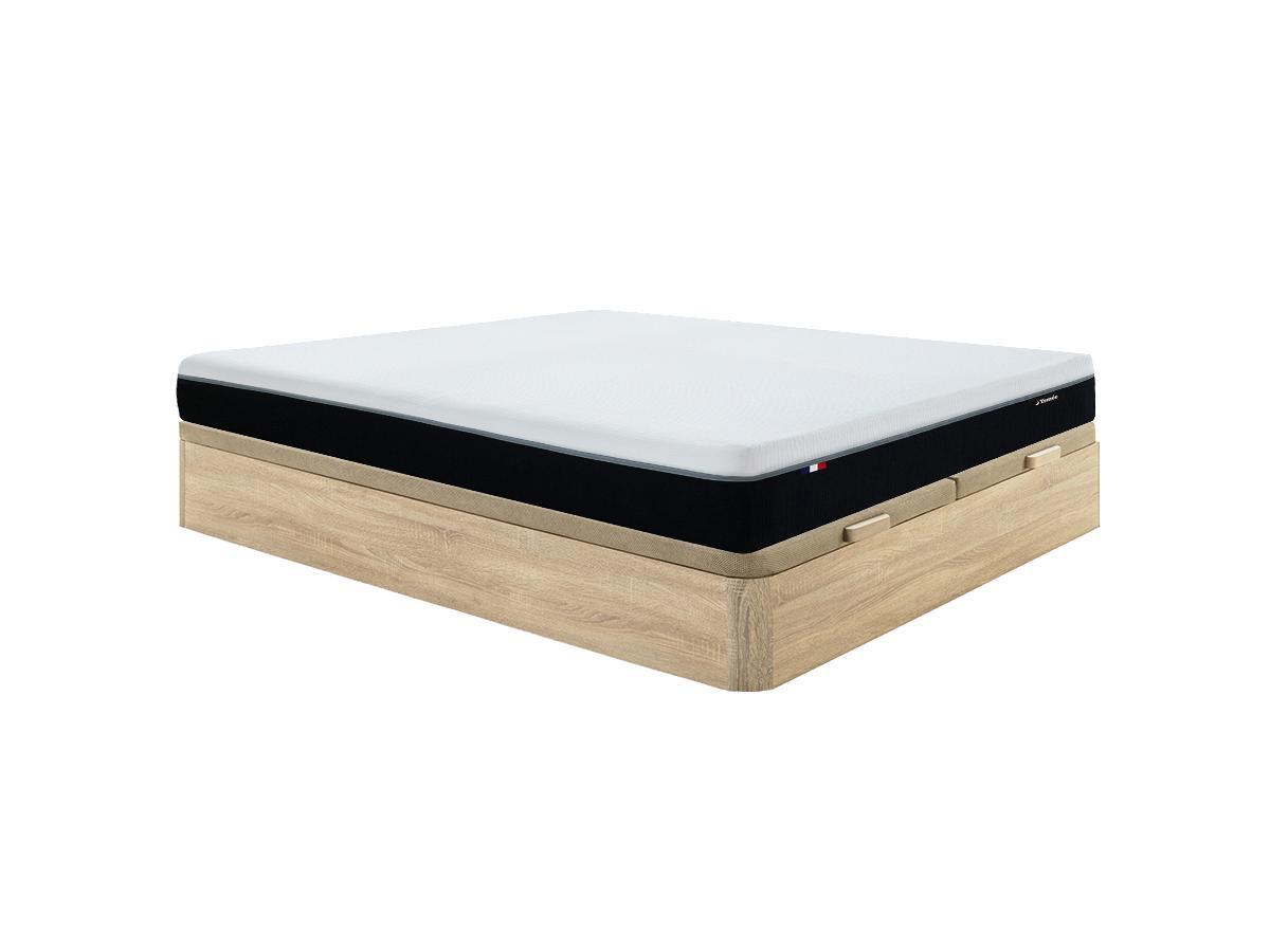 Ysmée Ensemble 180 x 200 cm sommier coffre naturel clair + matelas anti-feu ressorts ensachés 7 zones et mémoire de forme ép.29cm - SIVA de YSMÉE  