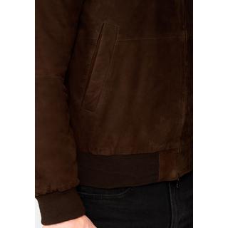 RICANO  Veste en cuir pour hommes Leon, blouson fin avec col polo 