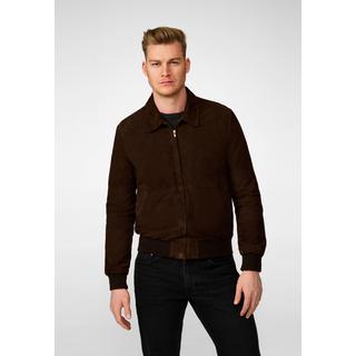 RICANO  Veste en cuir pour hommes Leon, blouson fin avec col polo 