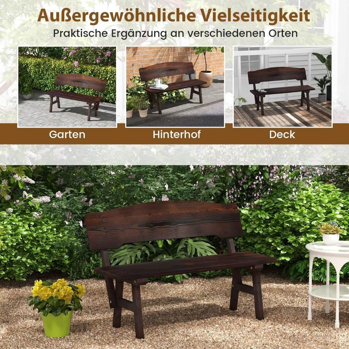 Northix Banc de jardin résistant aux intempéries avec dossier pouvant supporter jusqu'à 325 kg. Banquette de parc 120 x 51 x 78 cm.  