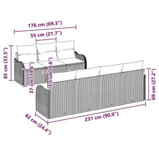 VidaXL Ensemble de canapé de jardin poly rattan  