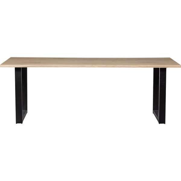 mutoni Table à manger Tablo chêne FSC avec bord d'arbre 199x90 pied en U  