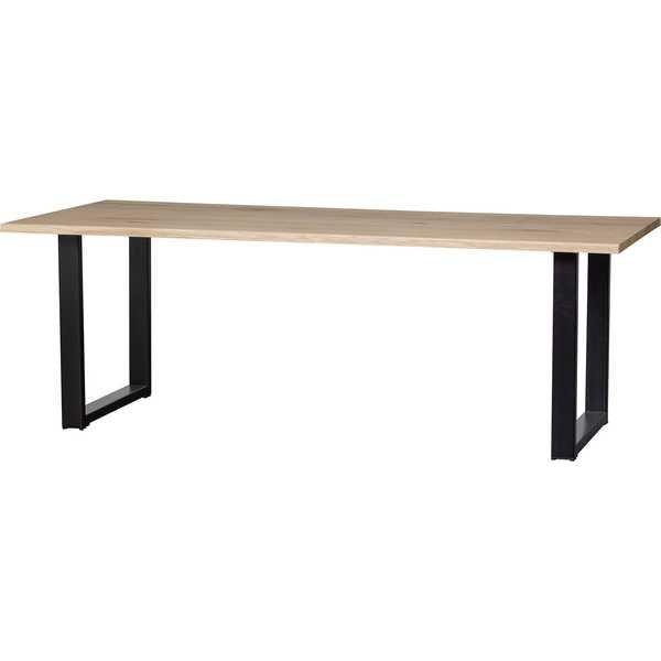 mutoni Table à manger Tablo chêne FSC avec bord d'arbre 199x90 pied en U  