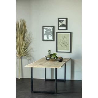 mutoni Table à manger Tablo chêne FSC avec bord d'arbre 199x90 pied en U  