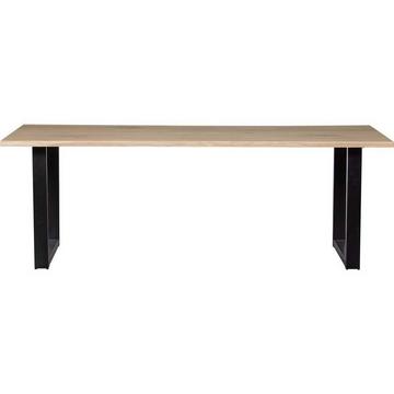 Table de salle à manger Tablo chêne FSC avec chant d&#039;arbre 199x90 pied en U