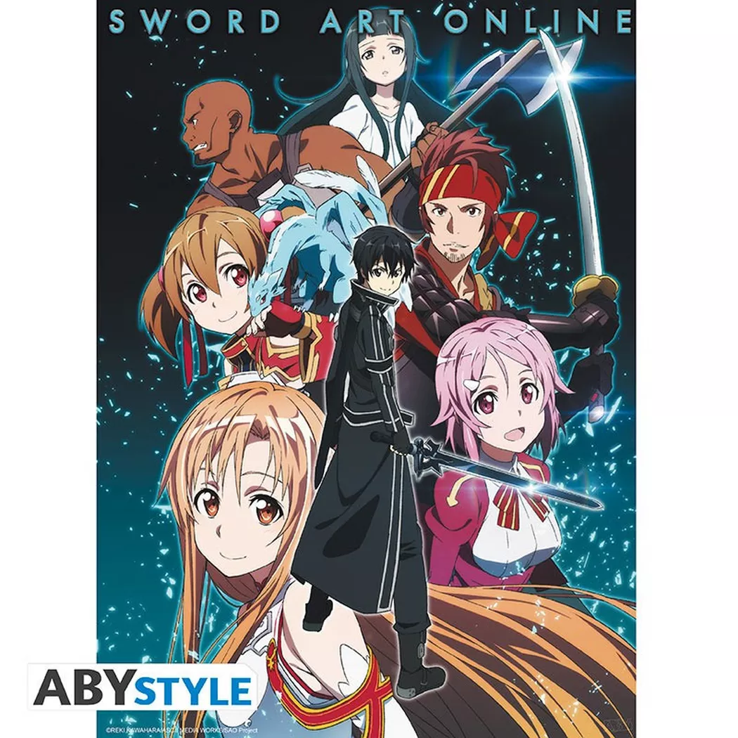 Abystyle - Poster - Flat - Sword Art Online - Gruppe, One Size